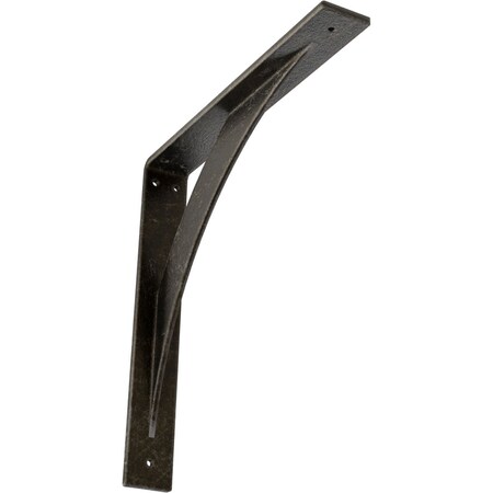 Ekena Millwork Legacy Steel Bracket, Antiqued Warm Silver 2"W x 14"D x 14"H BKTM02X14X14LEAWS